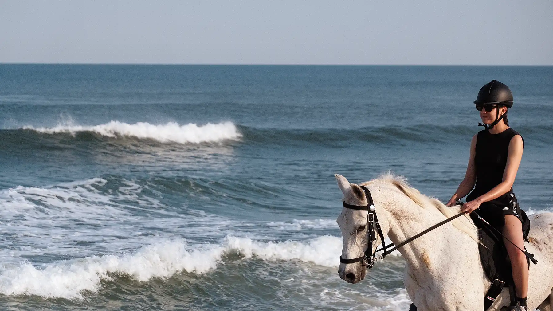 Riding on the desserted beaches of Dune Beach Hostel