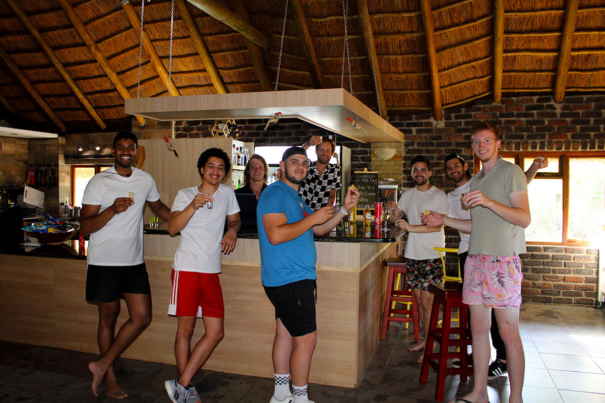 Bar with Guests at Kruger Park Hostel