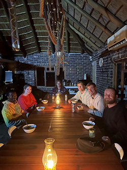 Dinner Table with Guests at Kruger Park Hostel